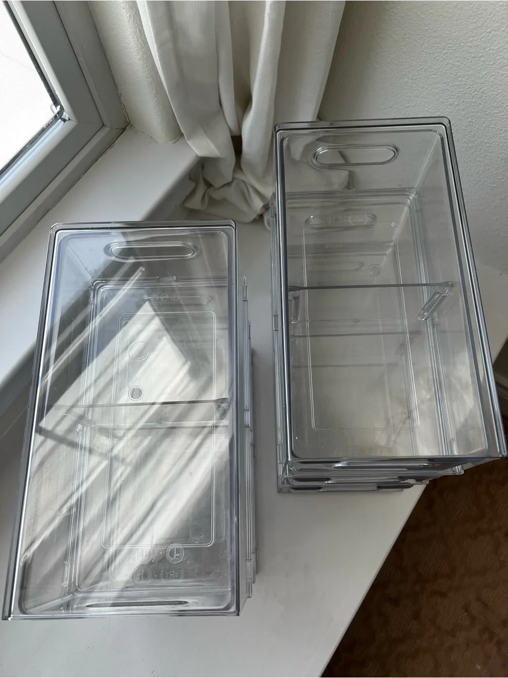 The Home Edit Clear Divided Fridge Drawer Stackable Organizers - (Set of 6)